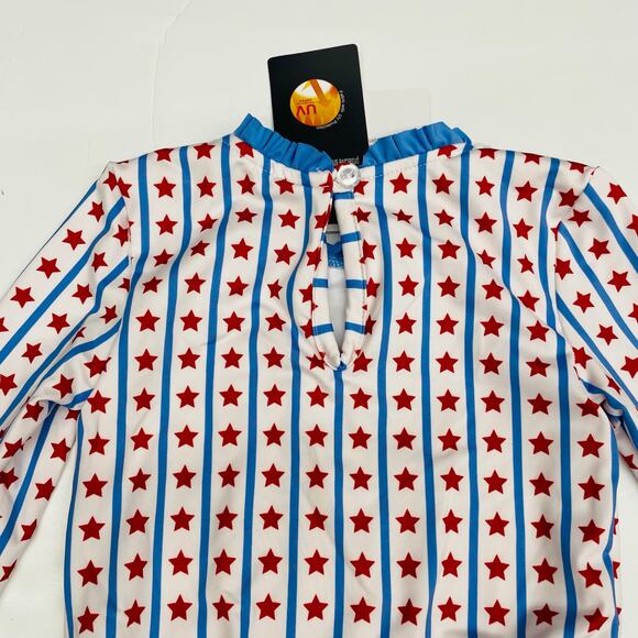 NWT  James & Lottie Size 8 Leighton Rash Guard Swim in Stars & Stripes - Picture 5 of 6